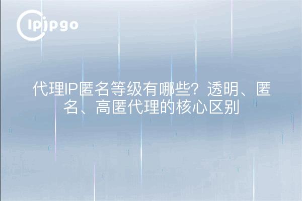 代理IP匿名等级有哪些？透明、匿名、高匿代理的核心区别