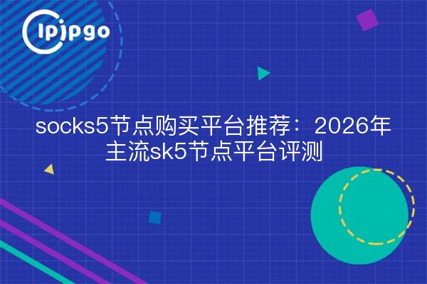 socks5节点购买平台推荐：2026年主流sk5节点平台评测