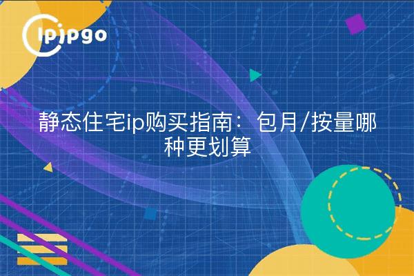 静态住宅ip购买指南:包月/按量哪种更划算