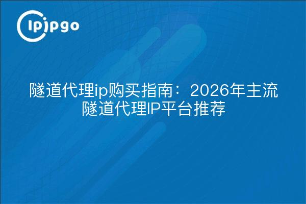 隧道代理ip购买指南：2026年主流隧道代理IP平台推荐