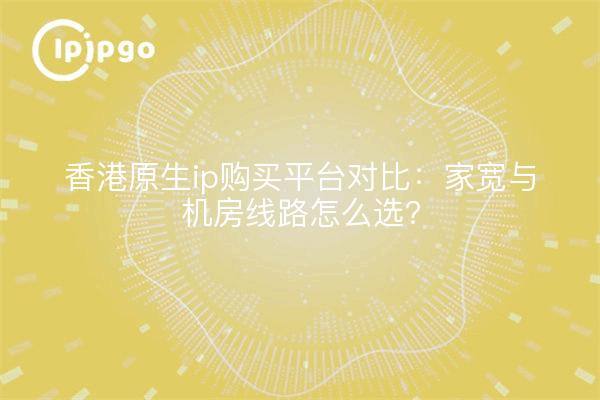 香港原生ip购买平台对比:家宽与机房线路怎么选?