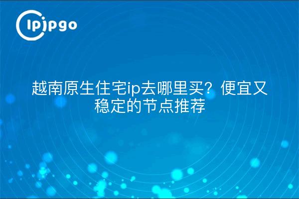 越南原生住宅ip去哪里买?便宜又稳定的节点推荐