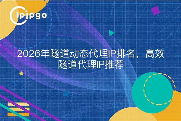 2026年隧道动态代理IP排名，高效隧道代理IP推荐
