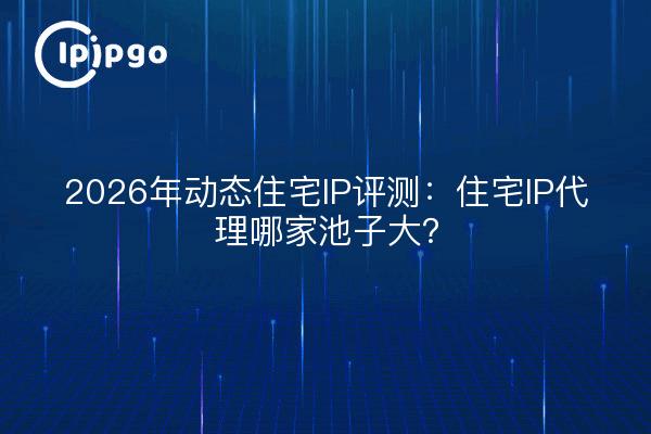 2026年动态住宅IP评测：住宅IP代理哪家池子大？