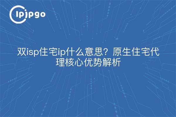 双isp住宅ip什么意思？原生住宅代理核心优势解析