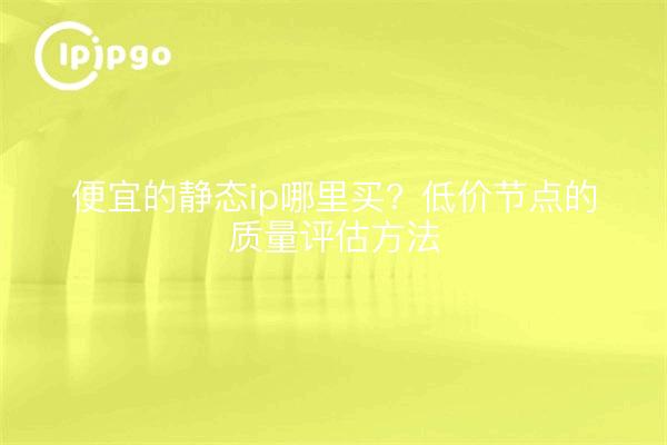 便宜的静态ip哪里买？低价节点的质量评估方法