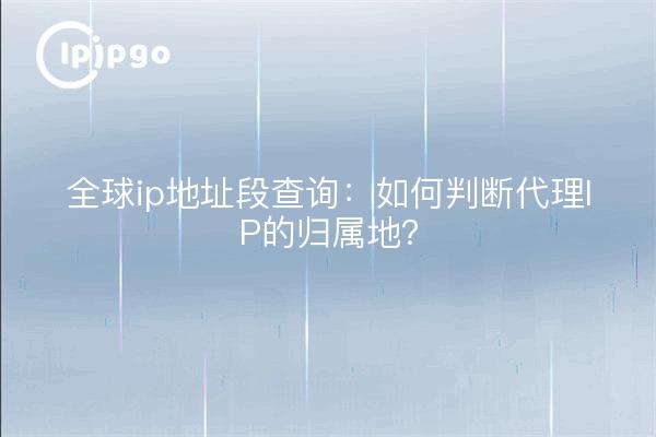 全球ip地址段查询:如何判断代理IP的归属地?