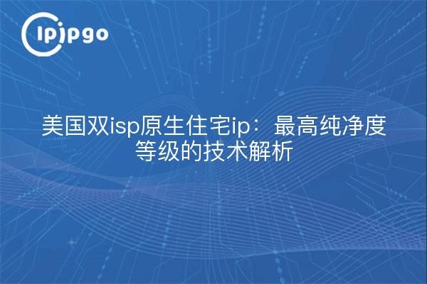 美国双isp原生住宅ip：最高纯净度等级的技术解析