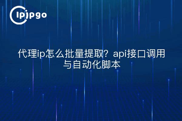 代理ip怎么批量提取？api接口调用与自动化脚本