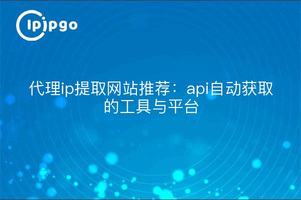 代理ip提取网站推荐：api自动获取的工具与平台