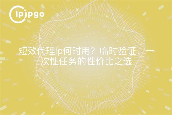 短效代理ip何时用?临时验证、一次性任务的性价比之选