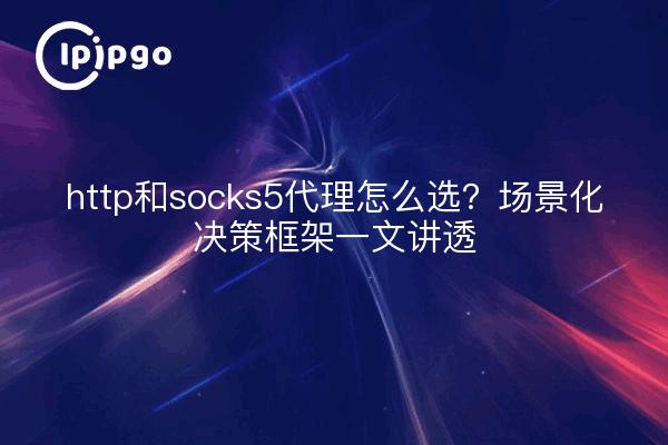 http和socks5代理怎么选?场景化决策框架一文讲透