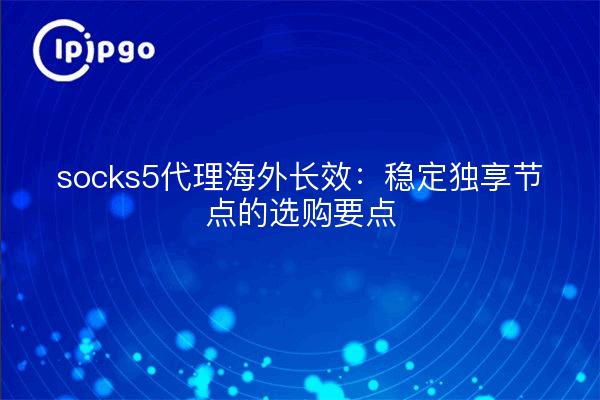 socks5代理海外长效：稳定独享节点的选购要点