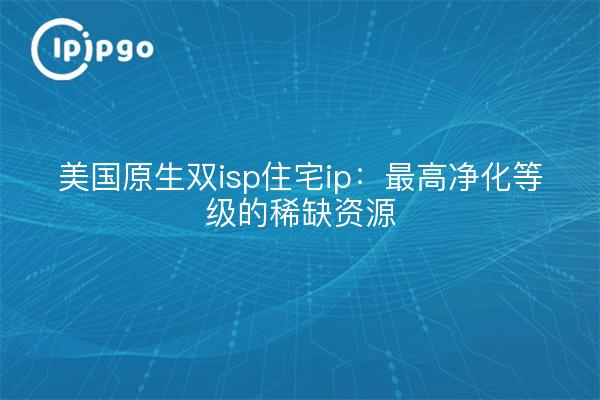 美国原生双isp住宅ip：最高净化等级的稀缺资源