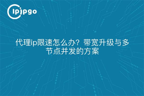 代理ip限速怎么办？带宽升级与多节点并发的方案
