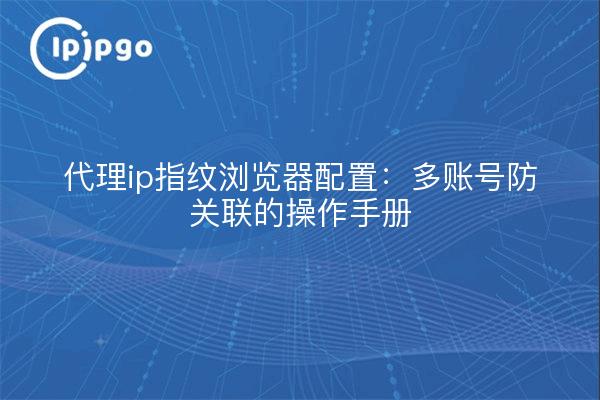代理ip指纹浏览器配置:多账号防关联的操作手册