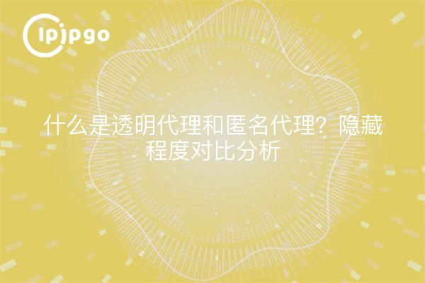 什么是透明代理和匿名代理？隐藏程度对比分析