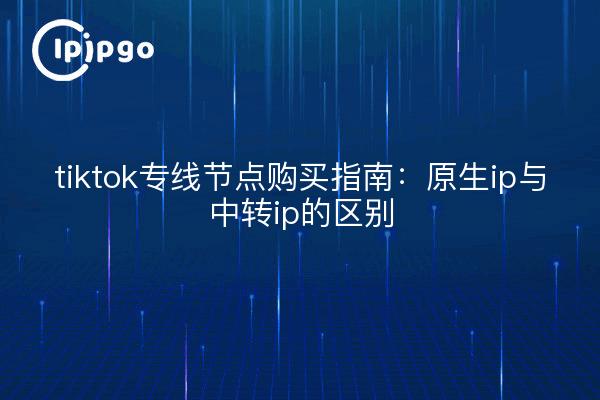 tiktok专线节点购买指南：原生ip与中转ip的区别