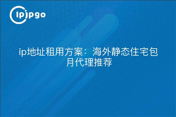 ip地址租用方案:海外静态住宅包月代理推荐