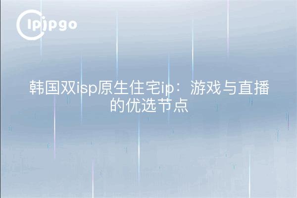 韩国双isp原生住宅ip：游戏与直播的优选节点
