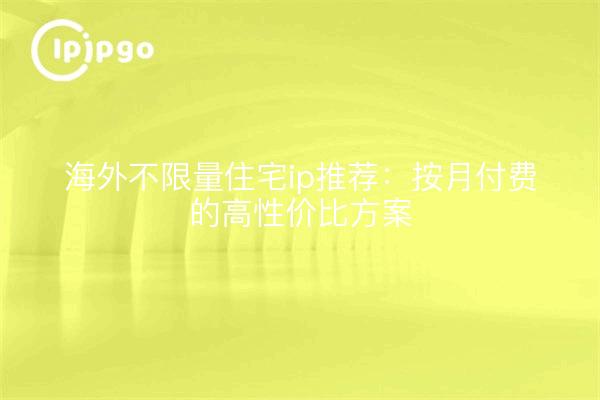 海外不限量住宅ip推荐：按月付费的高性价比方案