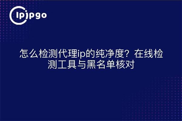 怎么检测代理ip的纯净度?在线检测工具与黑名单核对