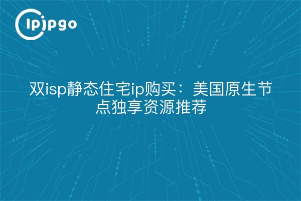 双isp静态住宅ip购买:美国原生节点独享资源推荐