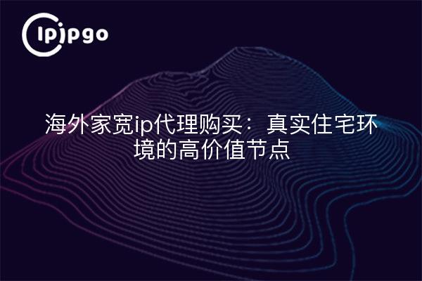 海外家宽ip代理购买：真实住宅环境的高价值节点