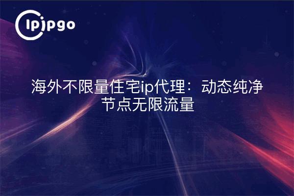 海外不限量住宅ip代理:动态纯净节点无限流量