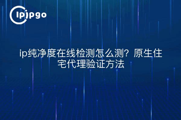 ip纯净度在线检测怎么测?原生住宅代理验证方法