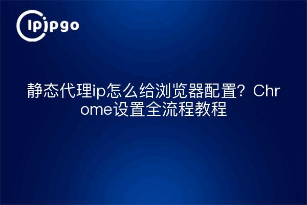 静态代理ip怎么给浏览器配置?Chrome设置全流程教程