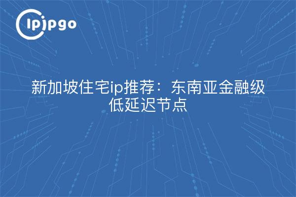 新加坡住宅ip推荐：东南亚金融级低延迟节点