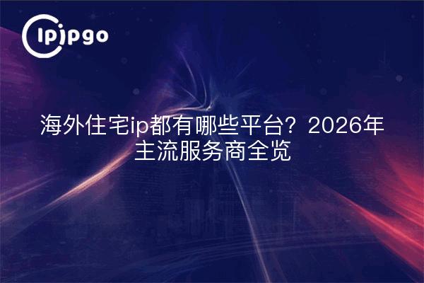 海外住宅ip都有哪些平台？2026年主流服务商全览