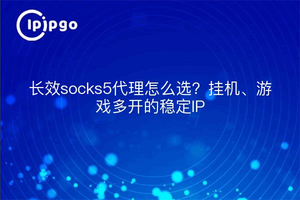 长效socks5代理怎么选?挂机、游戏多开的稳定IP