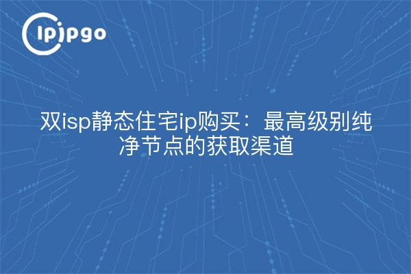 双isp静态住宅ip购买：最高级别纯净节点的获取渠道