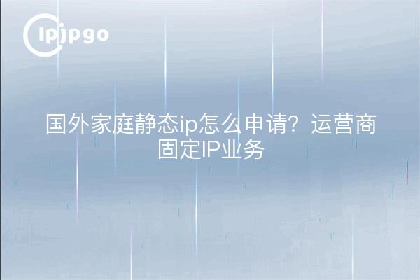 国外家庭静态ip怎么申请？运营商固定IP业务
