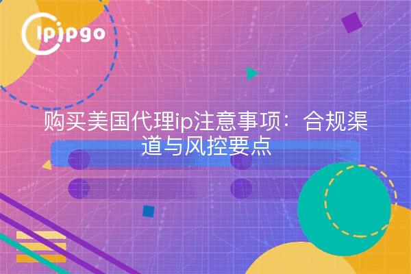 购买美国代理ip注意事项：合规渠道与风控要点