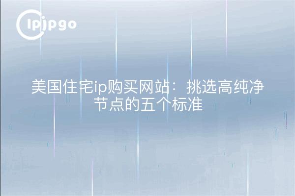 美国住宅ip购买网站：挑选高纯净节点的五个标准