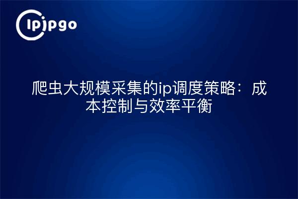 爬虫大规模采集的ip调度策略：成本控制与效率平衡