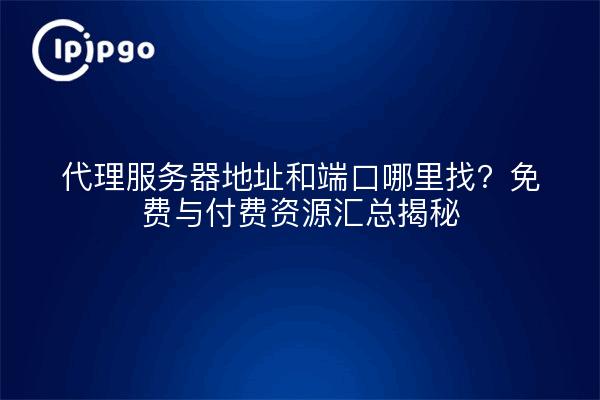 代理服务器地址和端口哪里找？免费与付费资源汇总揭秘