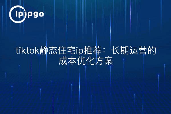 tiktok静态住宅ip推荐:长期运营的成本优化方案