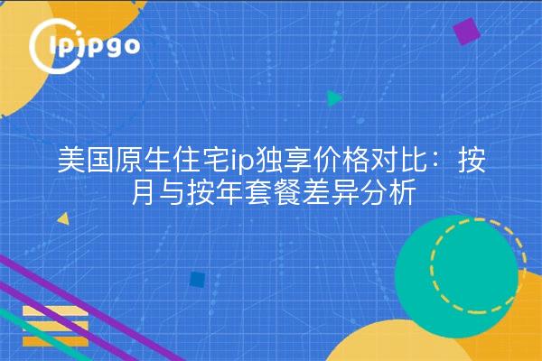 美国原生住宅ip独享价格对比：按月与按年套餐差异分析