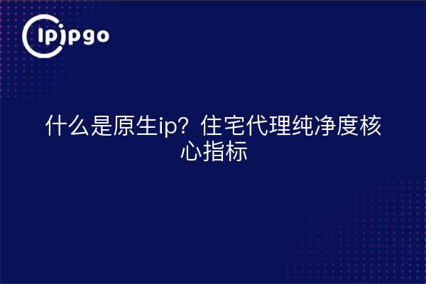 什么是原生ip?住宅代理纯净度核心指标