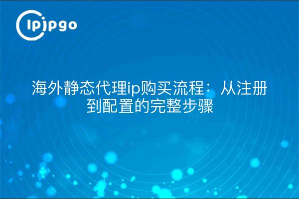 海外静态代理ip购买流程：从注册到配置的完整步骤