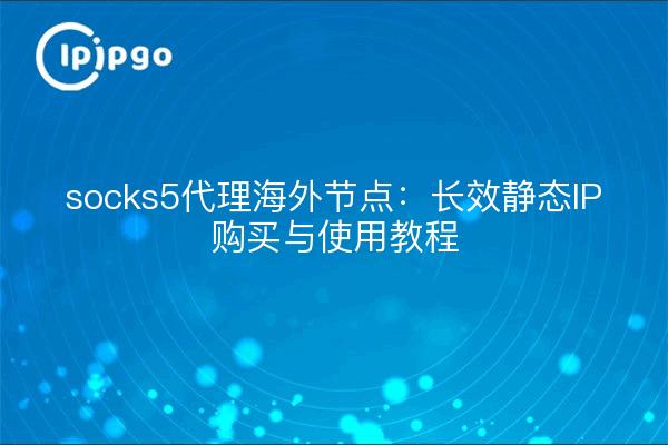 socks5代理海外节点:长效静态IP购买与使用教程