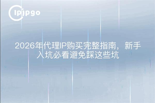 2026年代理IP购买完整指南,新手入坑必看避免踩这些坑