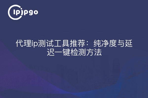 代理ip测试工具推荐:纯净度与延迟一键检测方法