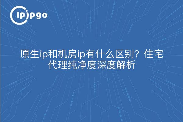 原生ip和机房ip有什么区别？住宅代理纯净度深度解析