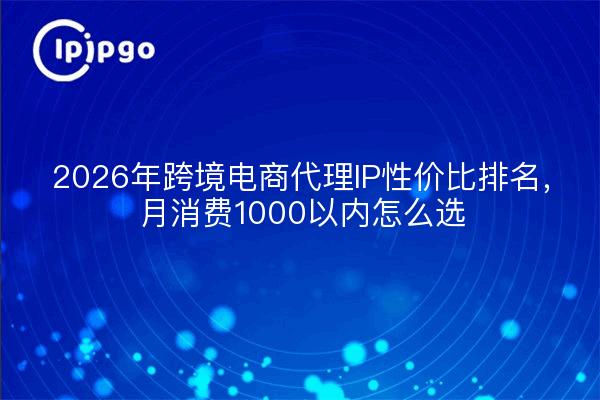 2026年跨境电商代理IP性价比排名，月消费1000以内怎么选