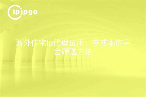 海外住宅ip代理试用：零成本的平台筛选方法